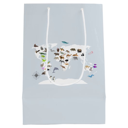 Kinder Wereldkaart dieren Medium Cadeauzakje (Achterkant)