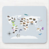 Kinder Wereldkaart dieren Muismat (Voorkant)