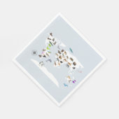 Kinder Wereldkaart dieren Servet (Hoek)