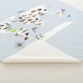 Kinder Wereldkaart dieren Sherpa Deken (3/4)