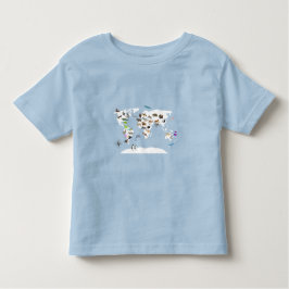 Kinder Wereldkaart dieren Shirts