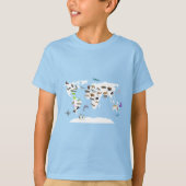 Kinder Wereldkaart dieren T-shirt (Voorkant)