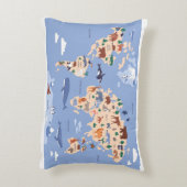 Kinder Wereldkaart Schattige grillig modern Accent Kussen (Achterkant (Verticaal))