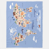 Kinder Wereldkaart Schattige grillig modern Fleece Deken (Voorkant)