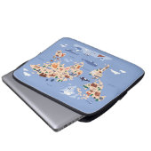 Kinder Wereldkaart Schattige grillig modern Laptop Sleeve (Voorkant onderkant)