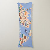 Kinder Wereldkaart Schattige grillig modern Lichaamskussen (Voorkant Verticaal)