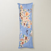 Kinder Wereldkaart Schattige grillig modern Lichaamskussen (Achterkant (Verticaal))