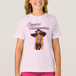 Kinder Westerne draag, Cowgirl w Cowgirl Pet Mode T-shirt