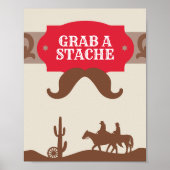 Kinder Westerne rode "grijp een stache" Party Favo Poster (Voorkant)