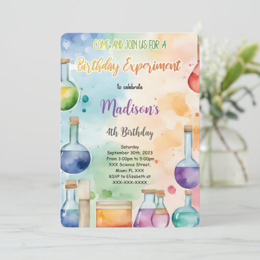 Kinder Wetenschap Verjaardagsfeest Kaart (Staand voorkant)