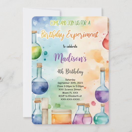Kinder Wetenschap Verjaardagsfeest Kaart (Voorkant)