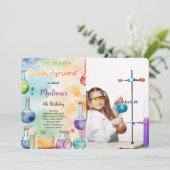 Kinder Wetenschap Verjaardagsfeestfoto Kaart (Staand voorkant)