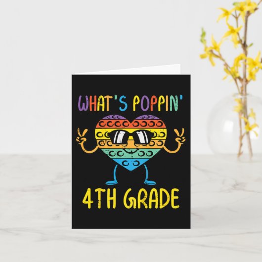 Kinder Whats Poppin 4e Grade Hart Fidget Pop It Fi Kaart (Gele Bloem)
