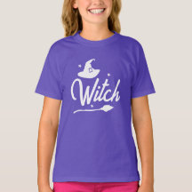 Kinder Wicked Witch Halloween T-shirt, Pet Broom