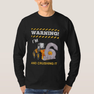 Kinder Wiellader Kinderen Verjaardag Kind 6e Geboo T-shirt