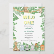 Kinder Wild One 1st Birthday Party Invitation
