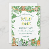 Kinder Wild One Birthday Flat Bedankt Kaart (Voorkant / Achterkant)