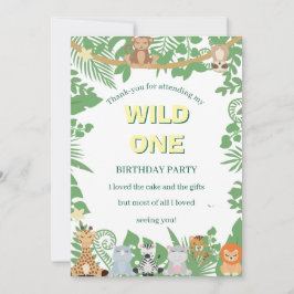 Kinder Wild One Birthday Flat Bedankt Kaart