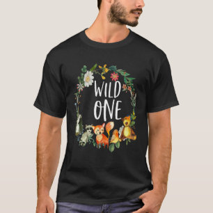 Kinder Wild One Zoo Birthday Safari Oerwoud Animal T-shirt