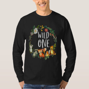 Kinder Wild One Zoo Birthday Safari Oerwoud Animal T-shirt