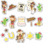 Kinder Wild West Cowmemeisjes Sticker (Voorkant)