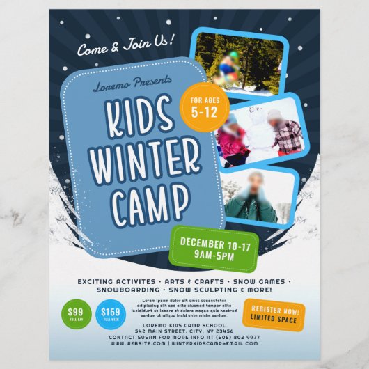 Kinder Winter Camp Marketing Event Flyer (Voorkant)