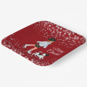 Kinder winterkerstmeisjes papieren bordje (Gebogen)