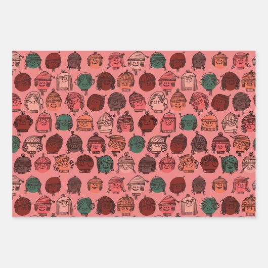 Kinder winterschotset inpakpapier vel (Voorkant)