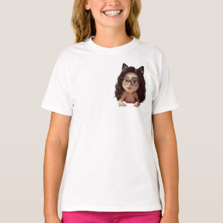 Kinder wit met Schattige krullend haar meisje t-sh T-shirt