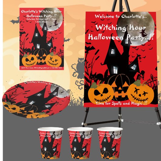 Kinder Witching Hour Halloween Party Kaart