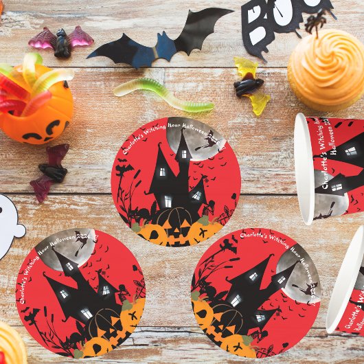 Kinder Witching Hour Halloween Party Ronde Kartonnen Onderzetter