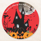 Kinder Witching Hour Halloween Party Ronde Kartonnen Onderzetter (Voorkant)