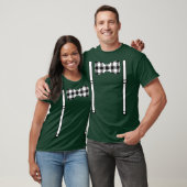 Kinder Witte Buffel Plaid Bow Stropdas en Suspende T-shirt (Unisex)