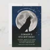 Kinder Wolf Howling van de Moon Wolves Party Kaart (Voorkant)