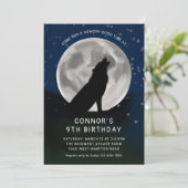 Kinder Wolf Howling van de Moon Wolves Party Kaart (Staand voorkant)