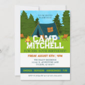 Kinder Woodland Backyard Camp Out Verjaardag Kaart (Voorkant)