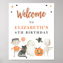 Kinder woordvoerder Halloween Birthday Welkom Poster