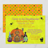 Kinder woordvoerder van Gnomen Halloween Party Kaart (Voorkant / Achterkant)