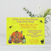 Kinder woordvoerder van Gnomen Halloween Party Kaart (Staand voorkant)