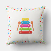 Kinder xylofoon thema vierkant kussen (Achterkant)