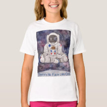 Kinder Yoga Astronaut Geen plek als Om T-shirt