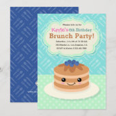 Kinder Yummy Brunch Verjaardagsfeestje Uitnodiging (Voorkant / Achterkant)