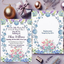 Kinder zacht ovaal blauw klein bloementopje Verjaa Kaart