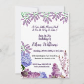 Kinder Zachte Blauwe Pastel Bud Lila Hydrangea Bir Kaart (Voorkant)