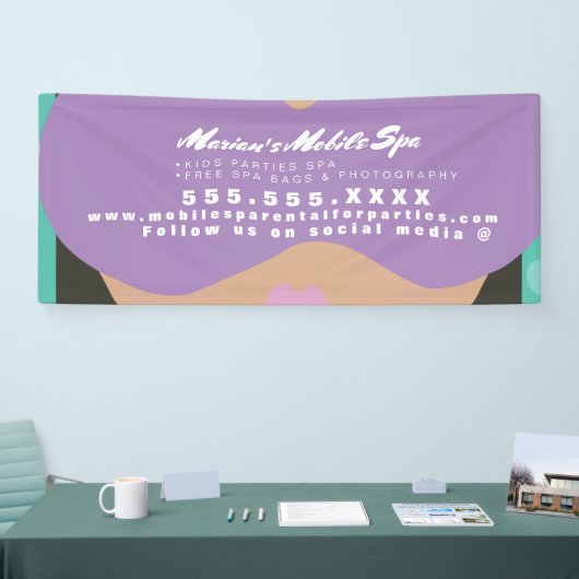 Kinder Zakelijke partijen van de Spa Rentals Mobie Spandoek (Beurs)