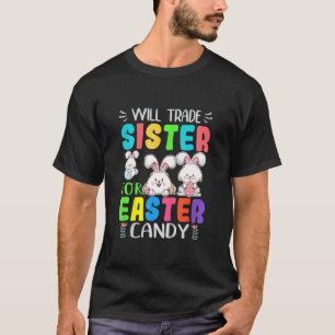Kinder zal zuster verhandelen in paaseieren die Sn T-shirt