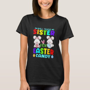 Kinder zal zuster verhandelen in paaseieren die Sn T-shirt