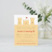 Kinder Zandkastelen Beach Birthday Party Kaart (Staand voorkant)