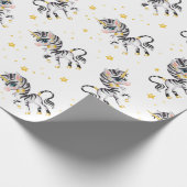 Kinder Zebra Unicorn Cadeaupapier (Hoek)