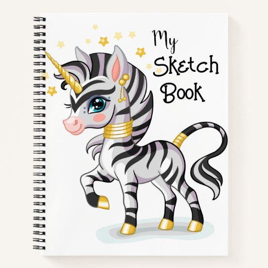 Kinder Zebra Unicorn Notitieboek (Voorkant)